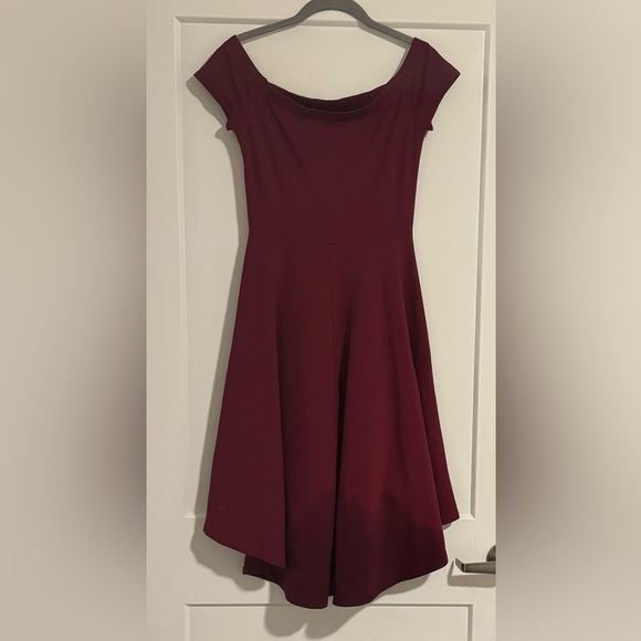 Windsor Prom Style Burgundy Off-the-Shoulder Flutter Sleeve Dress Size Small - Picture 3 of 5